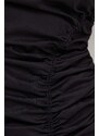 Rifľové šaty Karl Lagerfeld čierna farba, mini, priliehavá