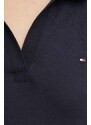 Polo tričko Tommy Hilfiger dámsky,tmavomodrá farba,WW0WW41286