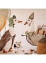 Gario Detská nálepka na stenu Goose vintage birthday - húsky s medvedíkom
