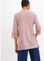 bonprix Tričko s čipkou, farba ružová