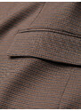 Ombre Clothing Pánske sako v jemnej kockovanej farbe - hnedé V1 OM-BLZB-0116