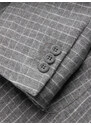 Ombre Clothing Pánska kockovaná bunda zo zmesi vlny - sivá V1 OM-BLZB-0117