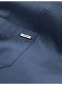 Ombre Clothing Pánske bavlnené tričko REGULAR FIT s vreckom - modré V3 OM-SHCS-0147