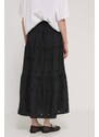 Bavlnená sukňa Desigual VICENZA čierna farba, maxi, áčkový strih, 24SWFW05