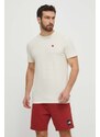 Tričko Fjallraven Hemp Blend T-shirt pánske, béžová farba, s nášivkou, F12600215