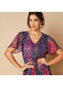 Blancheporte Dlhé šaty s potlačou, recyklovaný polyester fialová 036