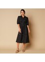 Blancheporte Košeľové šaty s macramé čierna 036