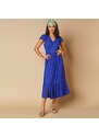 Blancheporte Dlhé jednofarebné šaty modrá 036