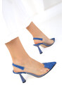 SOHO Modré džínsové dámske klasické topánky na podpätku