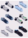 Yoclub Kids's Boys' Ankle Socks Patterns Colours 6-Pack