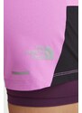 Športové krátke nohavice The North Face dámske, fialová farba, vzorované, vysoký pás, NF0A7SXRUHO1