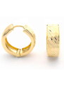 Šperk Holíč Gravírované kruhové zlaté náušnice 13mm, 2,75 g, 14k