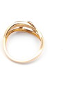 Šperk Holíč Dvojfarebný prepletený zlatý prsteň, 1,80g, 14k