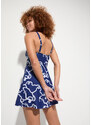 bonprix Sťahovacie kúpacie šaty, stredný tvarujúci efekt, z recyklovaným polyamidom, farba modrá