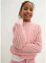 bonprix Dievčenský pletený pulóver, farba ružová