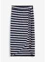 bonprix Džersejová sukňa v midi dĺžke, pásikovaná, farba modrá, rozm. 52/54