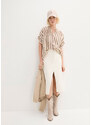 bonprix Džínsová sukňa, strečová, midi dĺžka, farba biela, rozm. 40