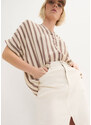 bonprix Džínsová sukňa, strečová, midi dĺžka, farba biela, rozm. 40
