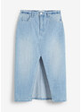 bonprix Džínsová sukňa, strečová, midi dĺžka, farba modrá, rozm. 34