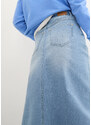 bonprix Džínsová sukňa, strečová, midi dĺžka, farba modrá, rozm. 34