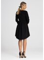 FIGL Čierne elegantné asymetrické šaty M988 black