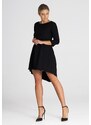 FIGL Čierne elegantné asymetrické šaty M988 black