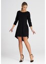 FIGL Čierne elegantné asymetrické šaty M988 black