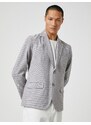 Koton Basic Blazer. Wide Collar with Buttons, Pocket Detailed.