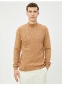 Koton Half Turtleneck Sweater Knitwear Textured Slim Fit Long Sleeves