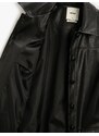 Koton oversized kožená bunda s košeľovým golierom s opaskom
