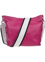 Ružová kožená talianska crossbody kabelka Prisca Fuxia Scura s prídavným pruhom IV NovaKabelka.sk