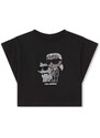 Detské bavlnené tričko Karl Lagerfeld čierna farba