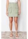 Trendyol Mint Premium Quality Pocket Detailed Mini Length Woven Skirt