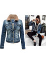 Fashionweek Dámska džínsová bunda s ozdobným lemom s kožušinkou FA159