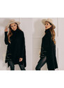 Fashionweek Luxusné pončo sveter, vlnený pletený kabát s teplým rolákom RITA