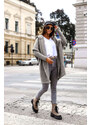 Fashionweek Dámsky luxusný pletený kabát, kardigan s kapucňou BETI