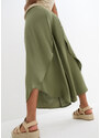 bonprix Nohavice Culotte po lýtka s pohodlným pásom, farba zelená