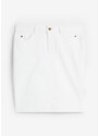bonprix Strečová džínsová sukňa, farba biela