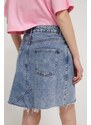 Rifľová sukňa HUGO mini,rovný strih,50513752