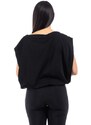 Dámske čierne voľné tričko s krátkym rukávom od značky Liu-Jo
