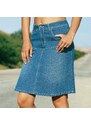 Blancheporte Rozšírená džínsová sukňa zapraná modrá 046