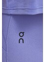 Športové krátke nohavice On-running Movement dámske, fialová farba, jednofarebné, vysoký pás