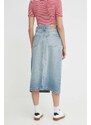 Rifľová sukňa Tommy Hilfiger midi,áčkový strih,WW0WW42882