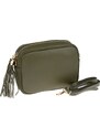 Zelená kožená talianska crossbody kabelka Bala Verde Scura NovaKabelka.sk