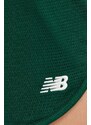 Šortky New Balance dámske, zelená farba, jednofarebné, stredne vysoký pás, WS41510NWG