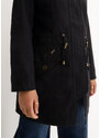 bonprix Krátka parka bunda so stojačikom, vypasovaná, farba čierna