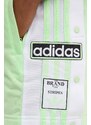 Šortky adidas Originals dámske, zelená farba, s nášivkou, vysoký pás, IP0719