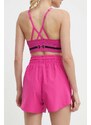 Tréningové šortky Under Armour Flex ružová farba, jednofarebné, vysoký pás, 1376933