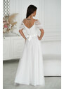 Bicotone Biele dlhé tylové šaty Grace