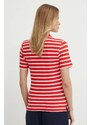 Polo tričko Tommy Hilfiger dámsky,červená farba,WW0WW39530